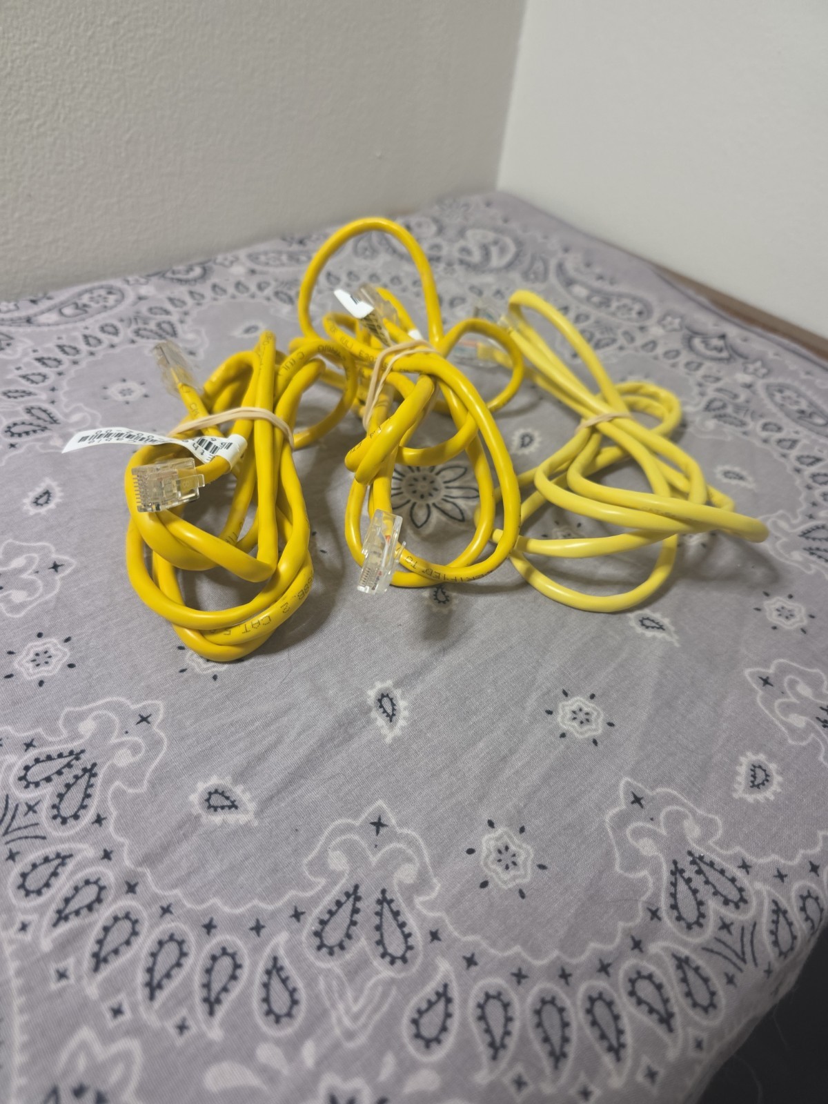 Lot Of 3 Ethernet Cables- Yellow- (2) 70″ – (1) 60″