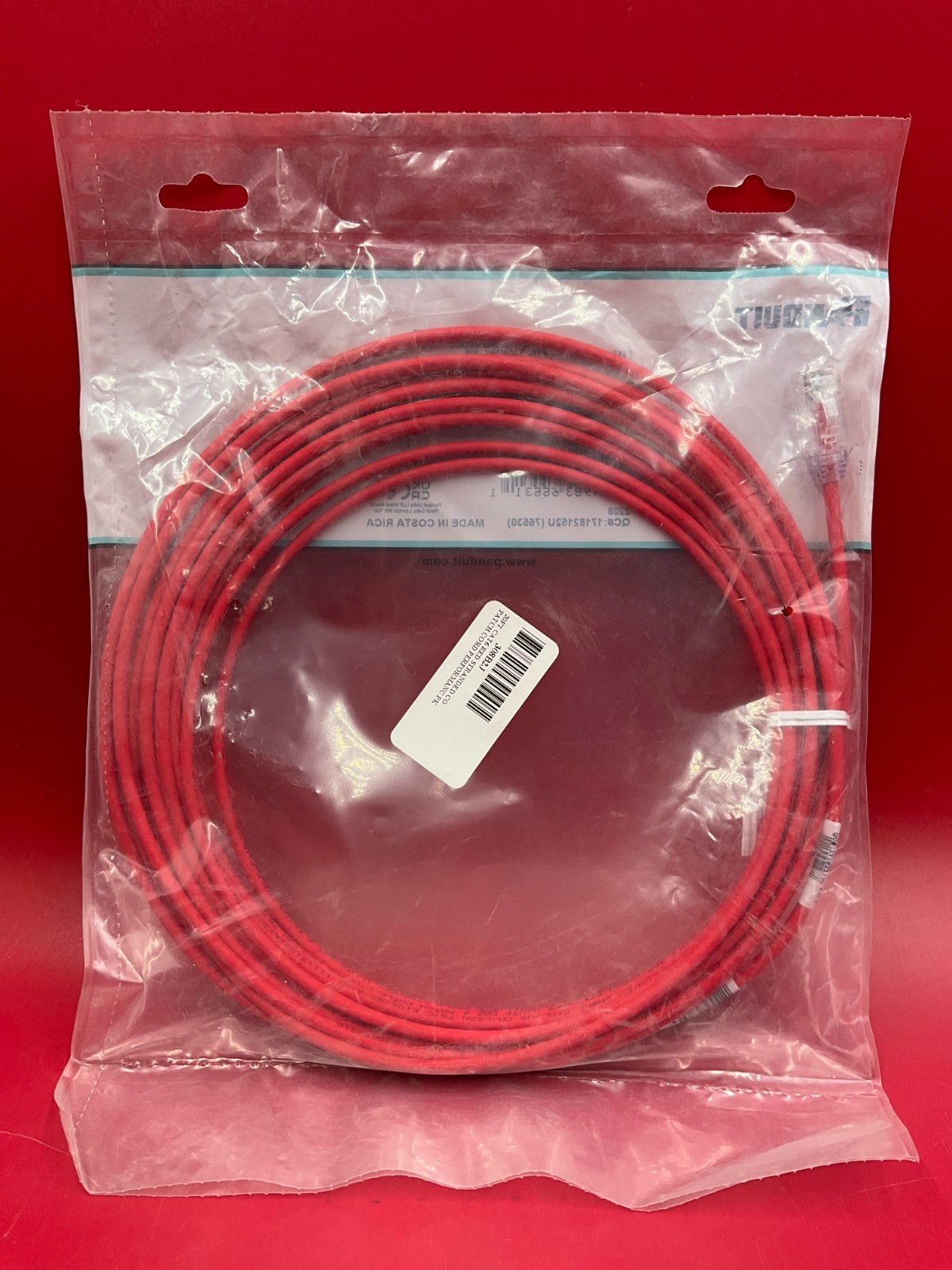 Panduit CAT-6 Booted, Snagless Patch Cable – 20 feet red UTP28SP20RD ✅❤️️✅❤️️