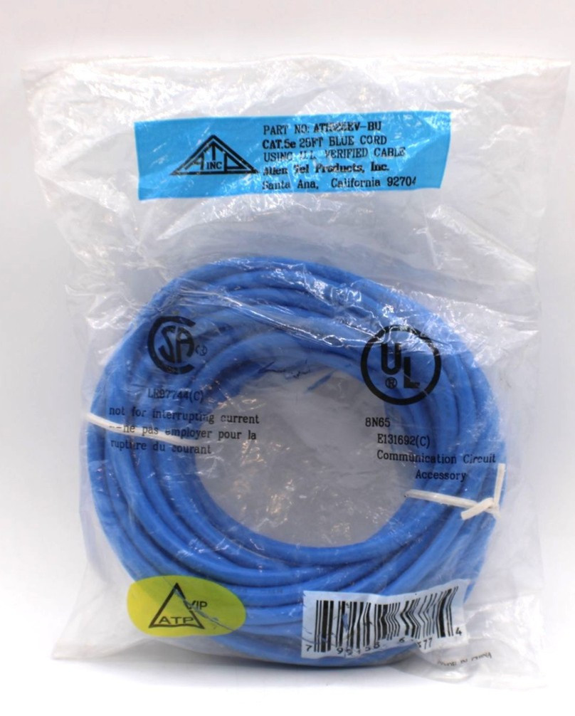 NEW Allen Tel Products Cat.5e 25FT Blue Network Cable UL Verified
