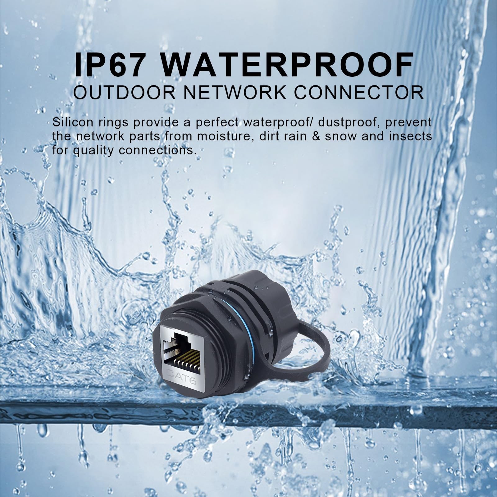 6 PCS RJ45 Cat6 Panel Mount Shielded Waterproof Ethernet Cable Coupler