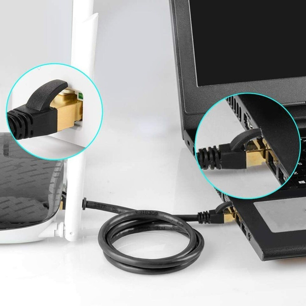 Cat 8 High Speed Ethernet Cable, Waterproof, 1PC