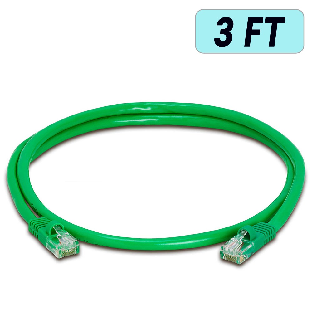 5 PACK Cat5e Cable Green Cat 5 Patch Cord Ethernet RJ45 Connectors LAN Wire