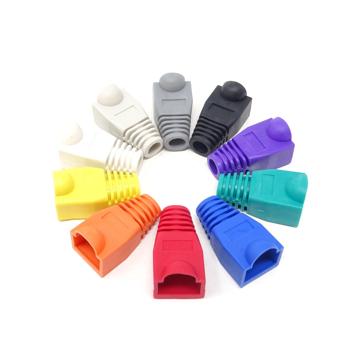 100 Pack Cat5E Cat6 RJ45 Ethernet Network Cable Strain Relief Boots Plug Cover