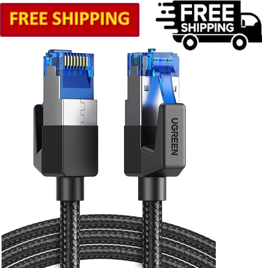 UGREEN Cat 8 Ethernet Cable Braided High Speed 40Gbps 2000Mhz, 1.5 Ft to 15 Ft
