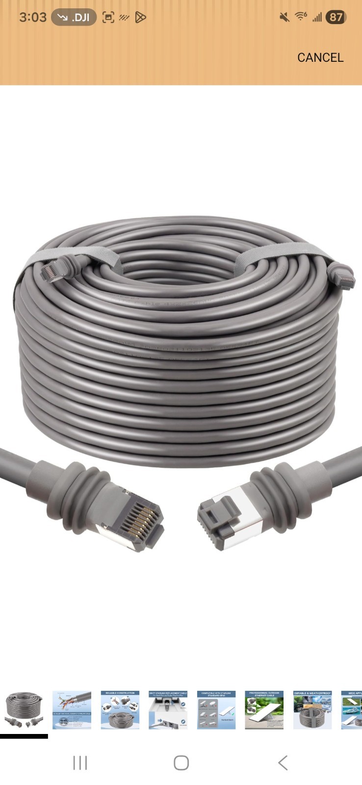 Fit for Starlink Cat6 Ethernet Cable 100 Feet V3, Compatible with 100FT