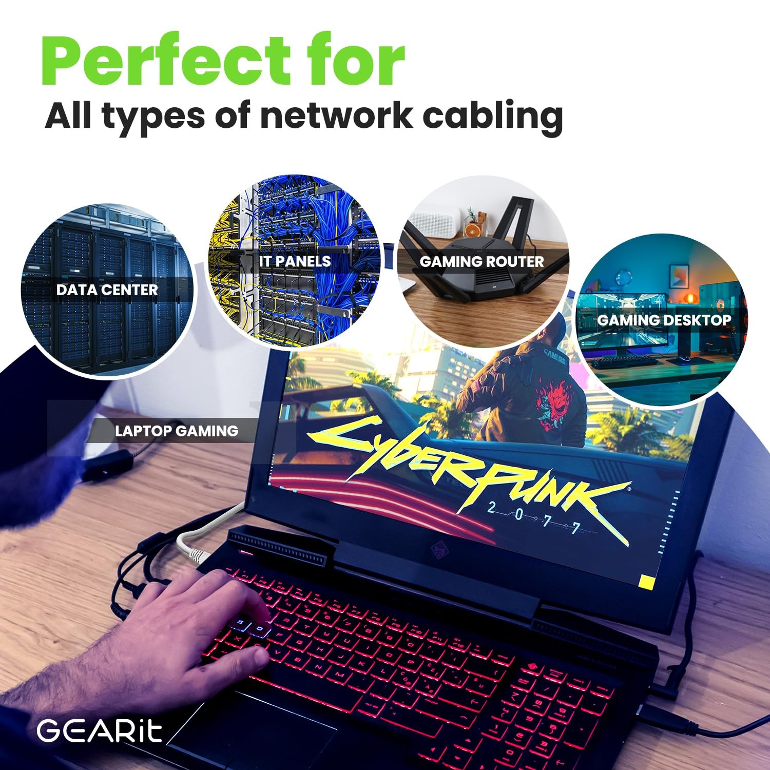 Cat6A Shielded Ethernet Cable 30 ft White 10Gbps SSTP SFTP Network Cord