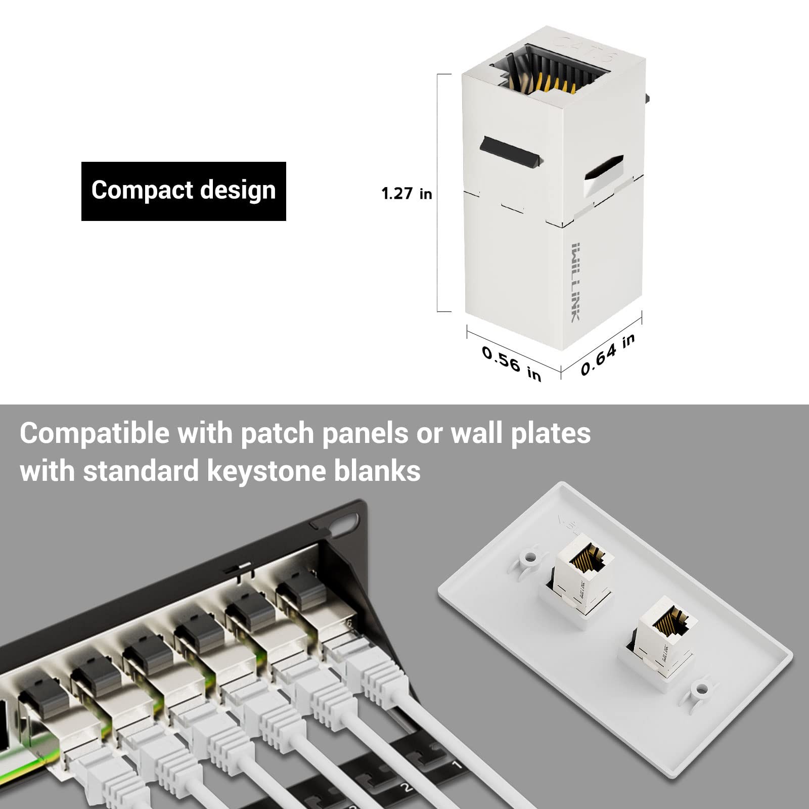Cat6 Shielded Coupler 10pack Rj45 Ethernet Female To Female Keystone Jack Stp In