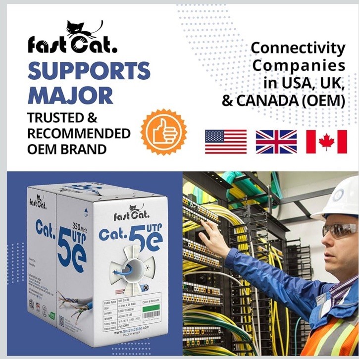 CAT5e Plenum CMP 350MHz Ethernet Cable Black 1000FT – 24 AWG SOLID BARE COPPER