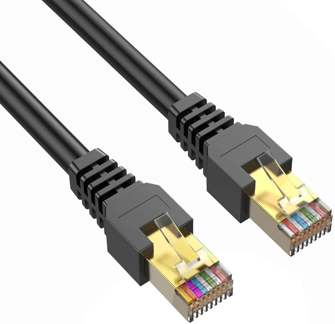 Cat7 Ethernet Cable 3ft Shielded Grounded UV Resistant Waterproof OFC Router