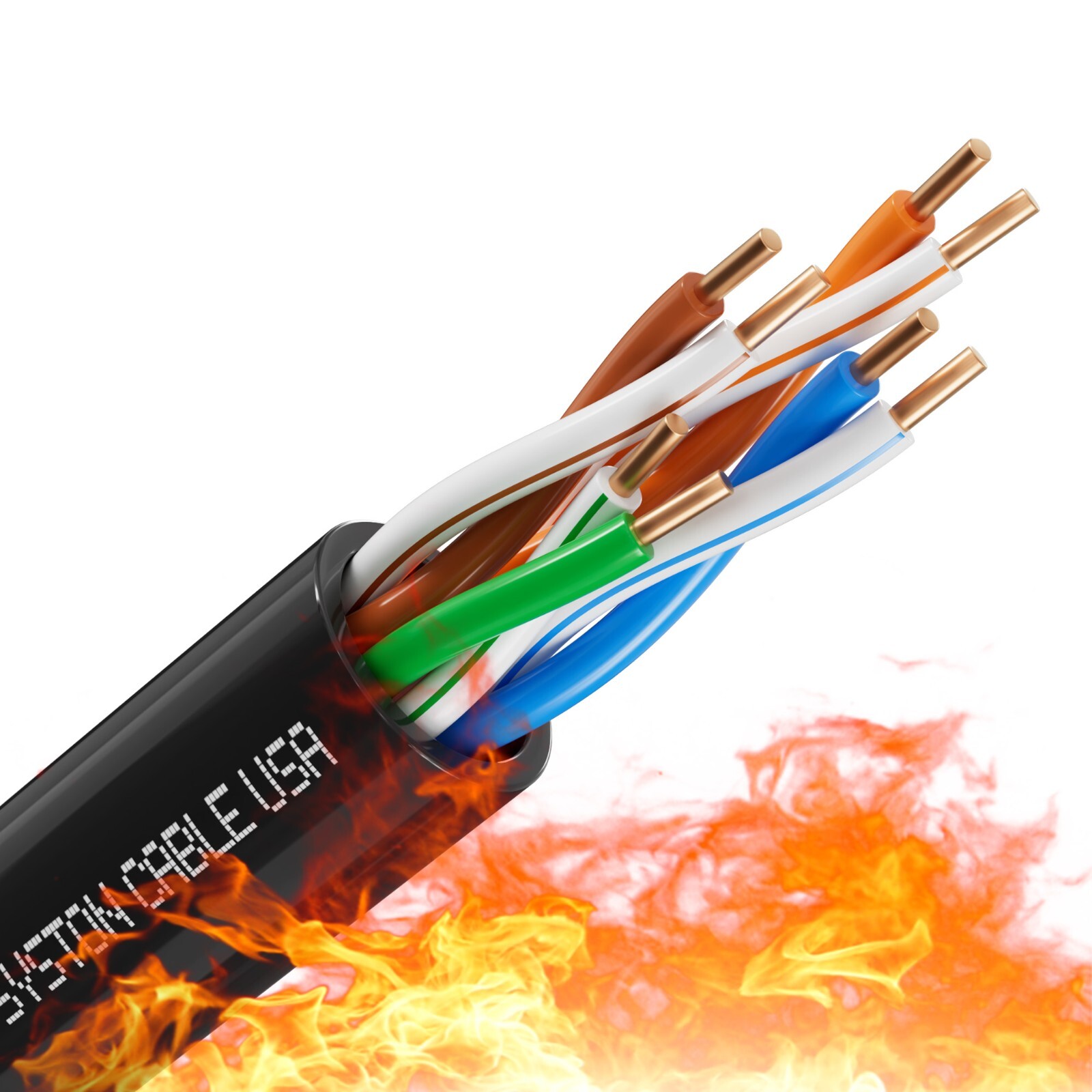 Syston Cat 5e Ethernet Network Cable 350MHz 24AWG UTP Solid Copper Wire-CMP Bulk