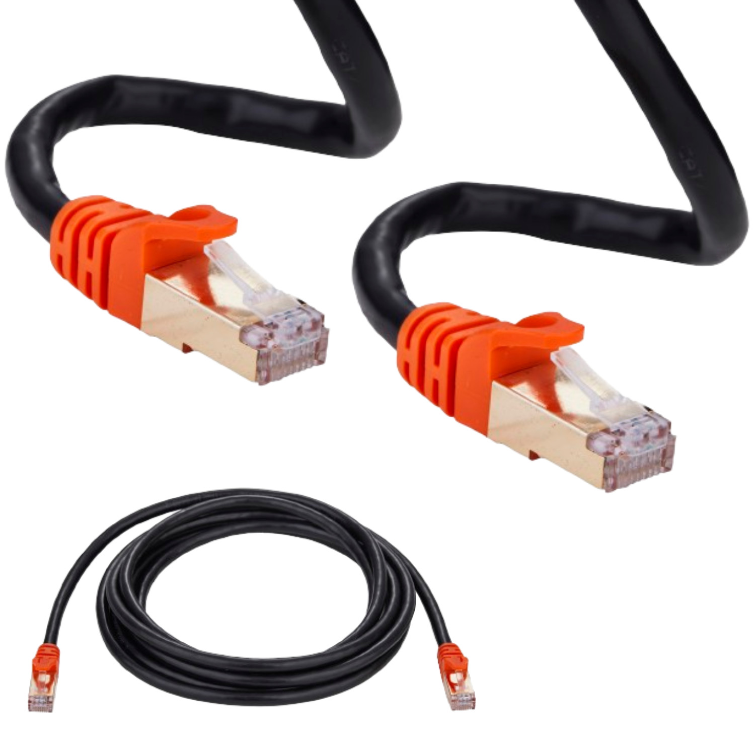 30ft CAT7 Outdoor RJ45 Ethernet Patch Cable 26AWG Copper Shielded SFTP LAN
