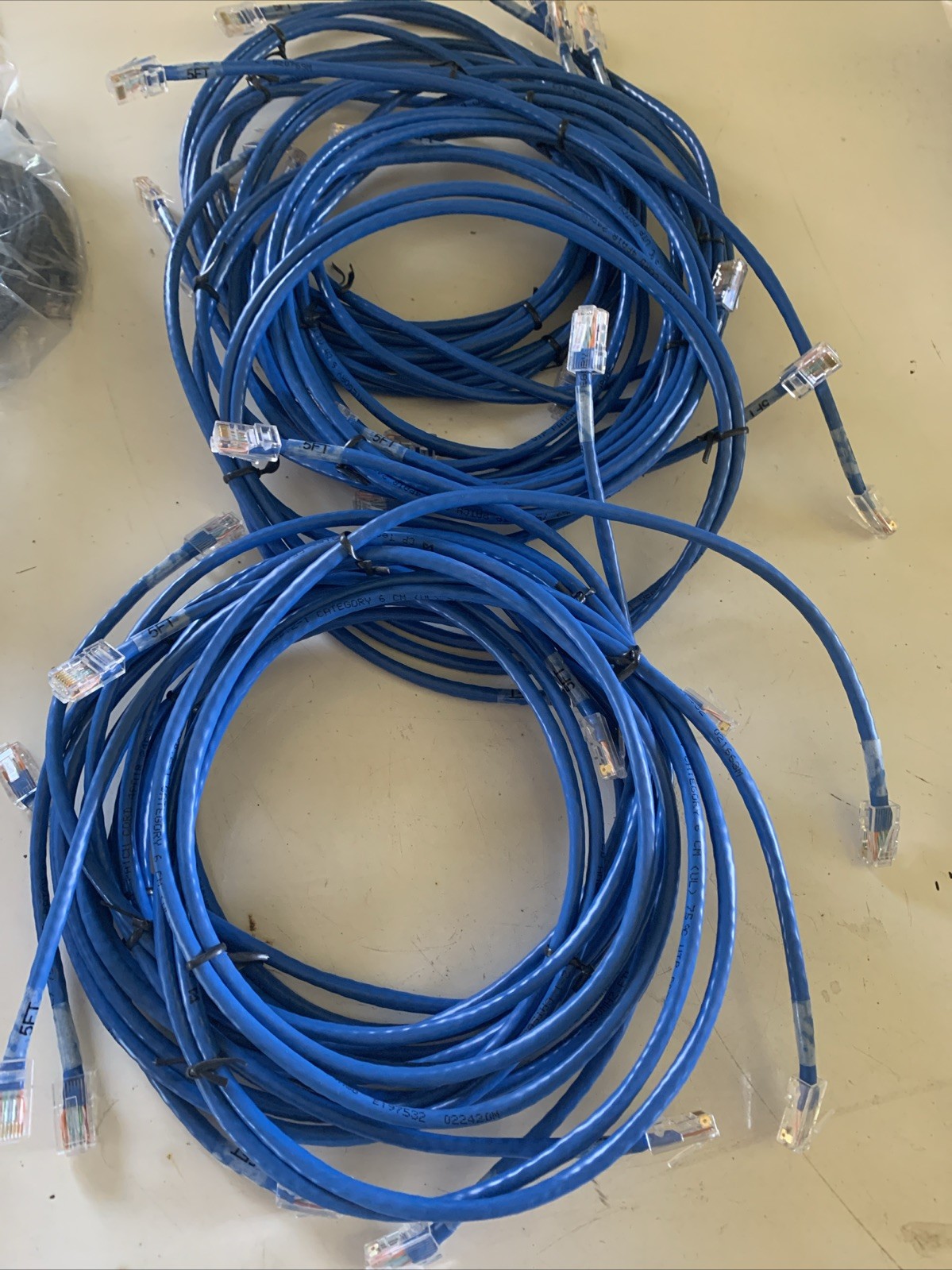 Lot Of 17 Unbranded Category 6 5 Foot Blue Patch Cords