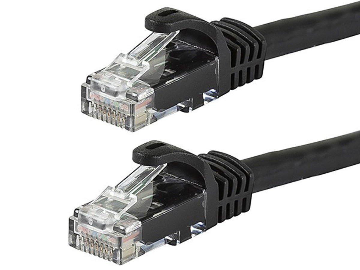 Cat6 100Ft Black Patch Cable UTP 24AWG 550Mhz Pure Bare Copper Snagless RJ45 Fle
