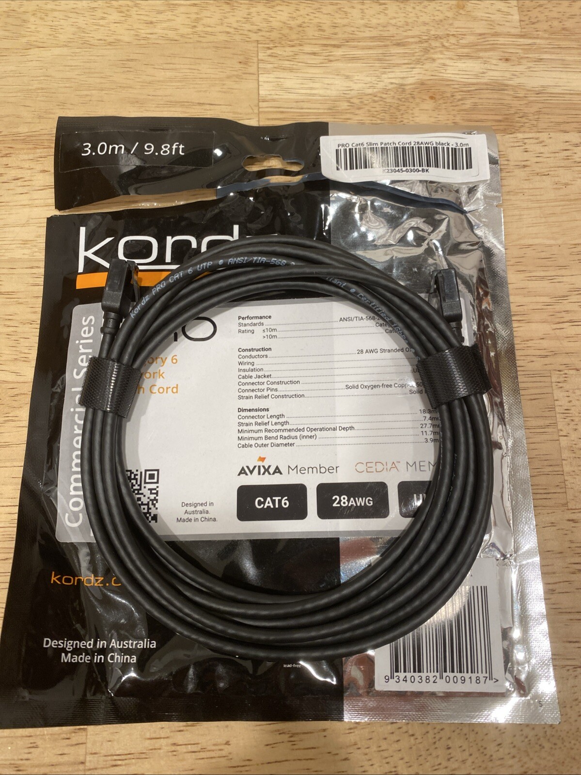 Kordz cat6 patch cord 3.0m/9.8ft