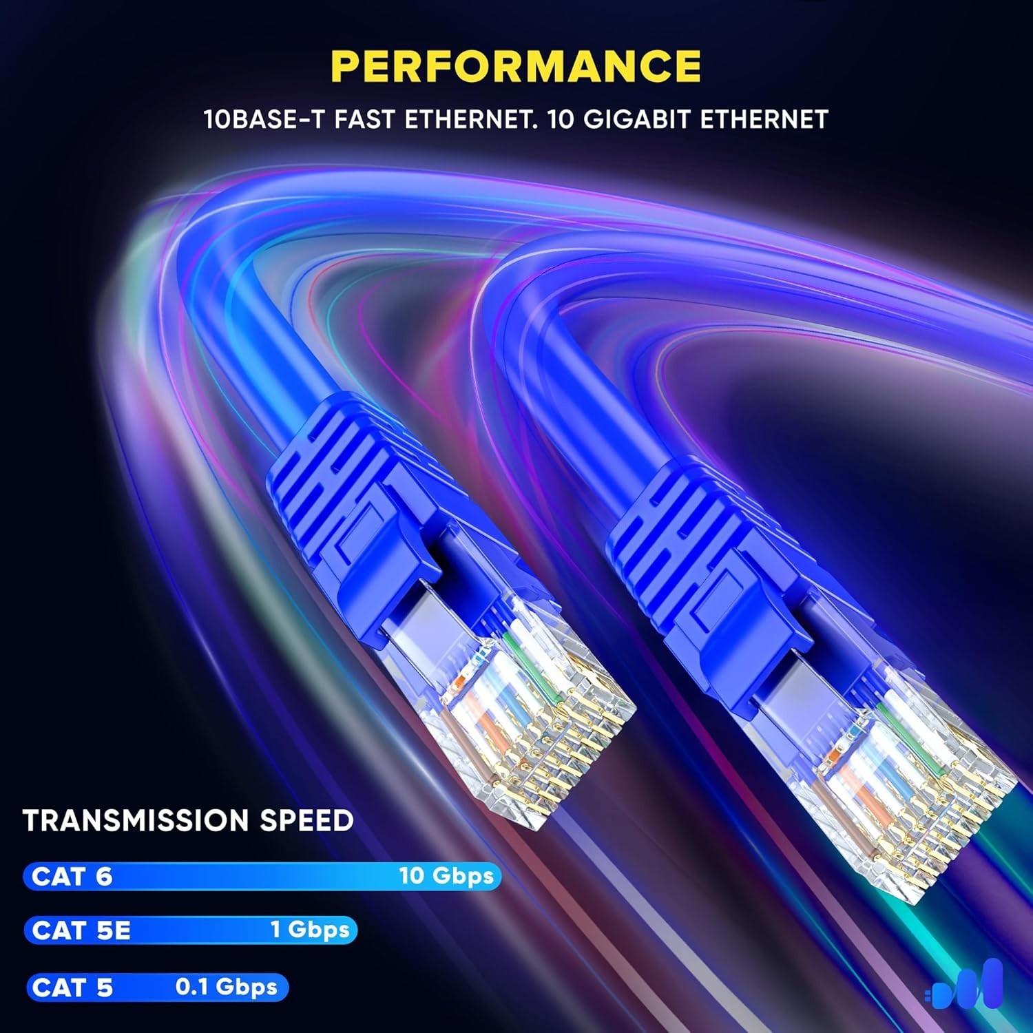 Maximm CAT6 Ethernet Cable 300 ft Blue Indoor Outdoor Waterproof