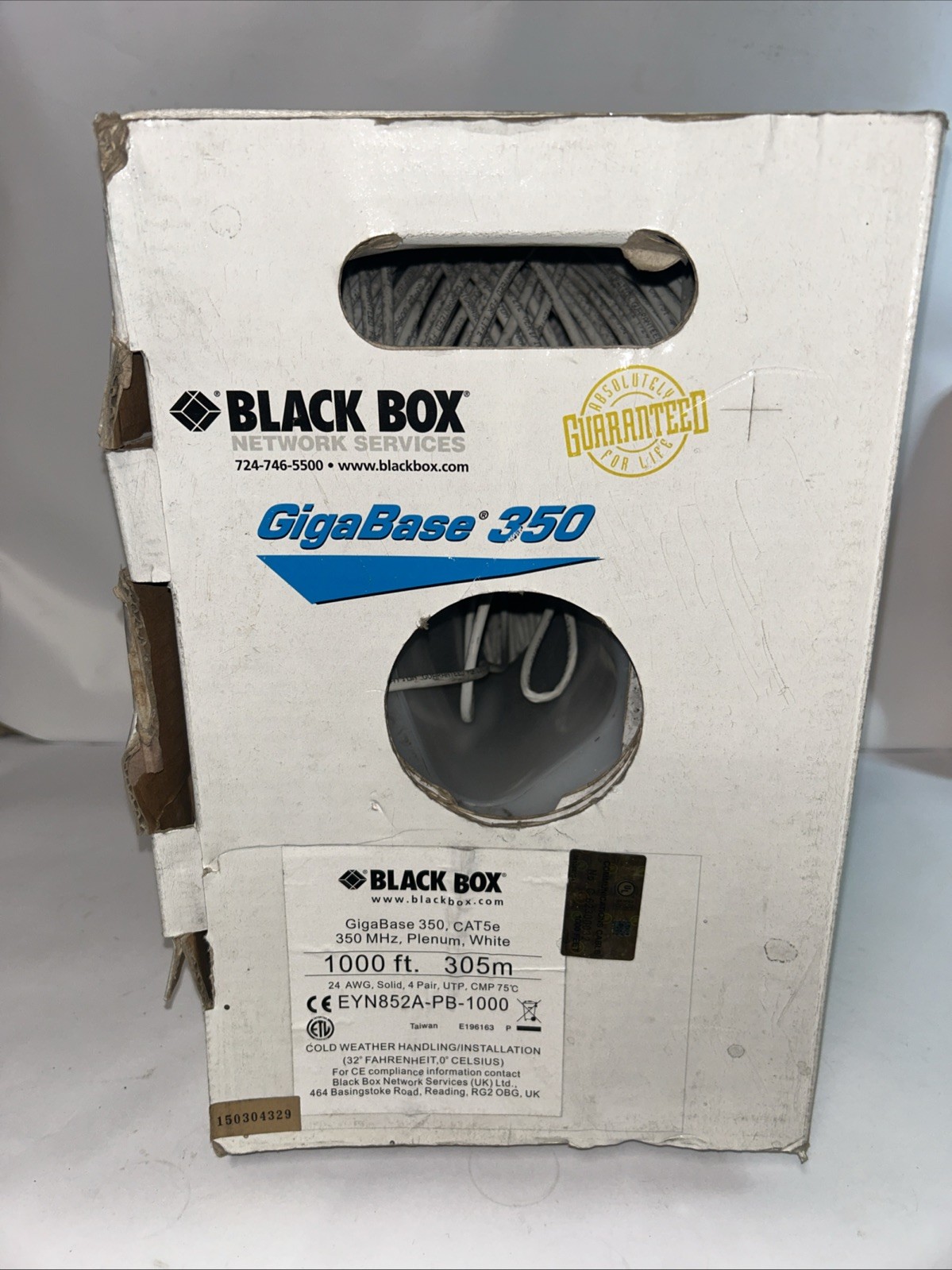 Black Box EYN852A-PB-1000, GigaBase CAT5e Cable