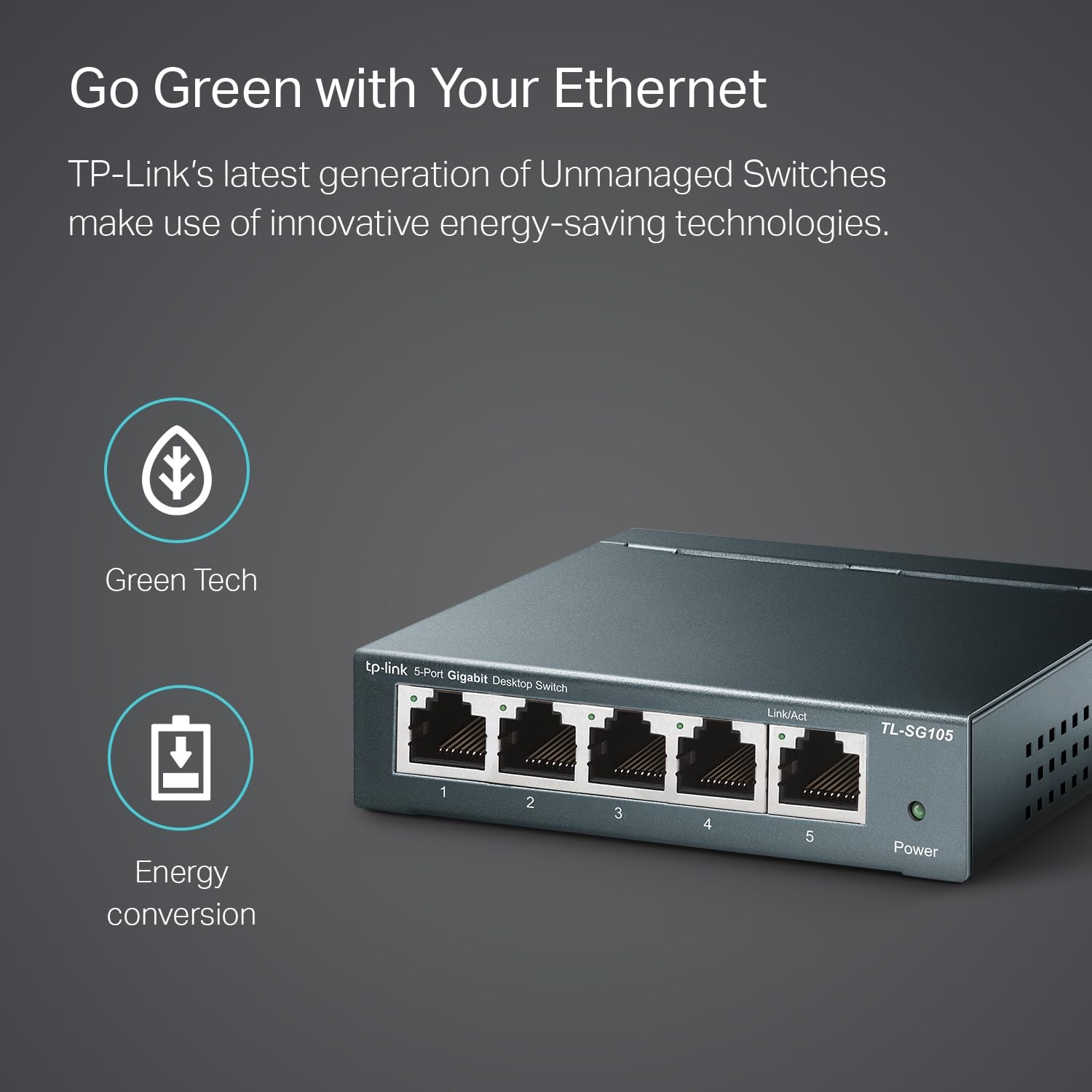 TP-Link5 Port Ethernet Network Switch Unmanaged(TL-SG105) Refurbished