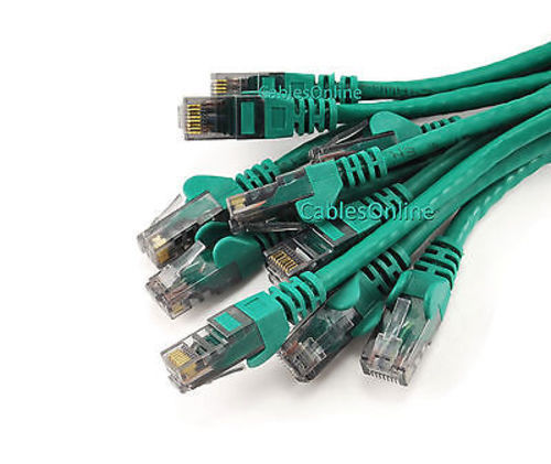 10-PACK 6 inch CAT6 Network UTP Ethernet RJ45 Full 8-Wire Patch Cable, Green