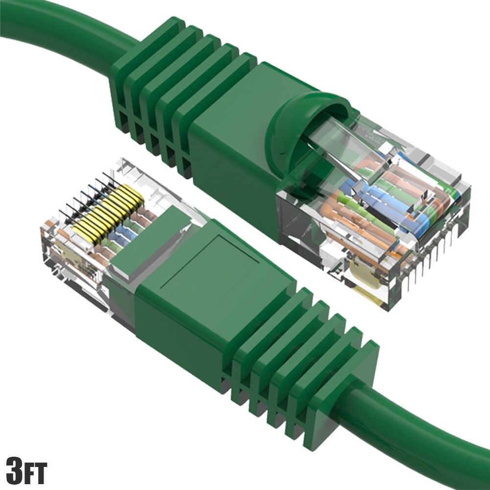 3FT Cat6 RJ45 Ethernet LAN Network UTP Snagless Patch Cable Pure Copper Green