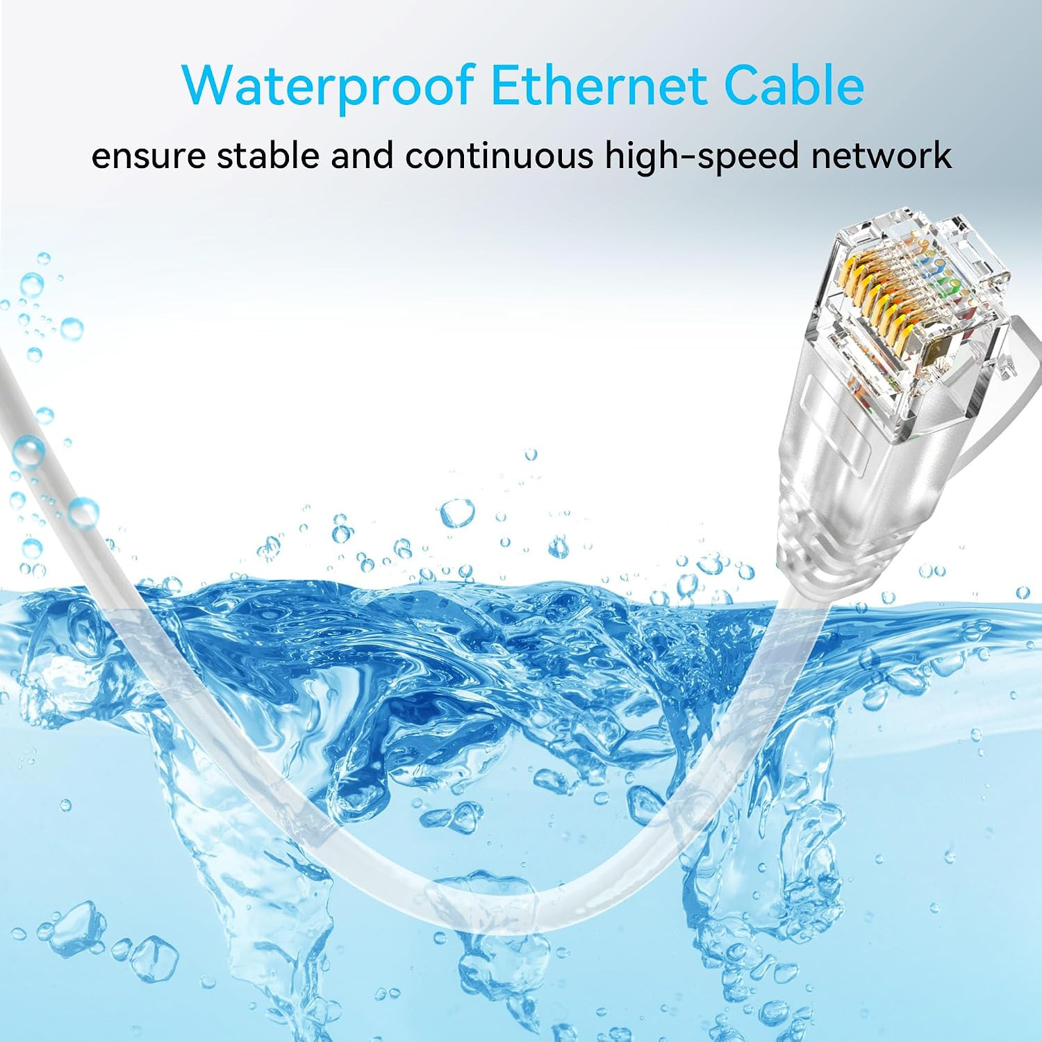 Cat6a Ethernet Cable Slim 100ft Outdoor&Indoor 28AWG Pure Copper Cat6 Internet