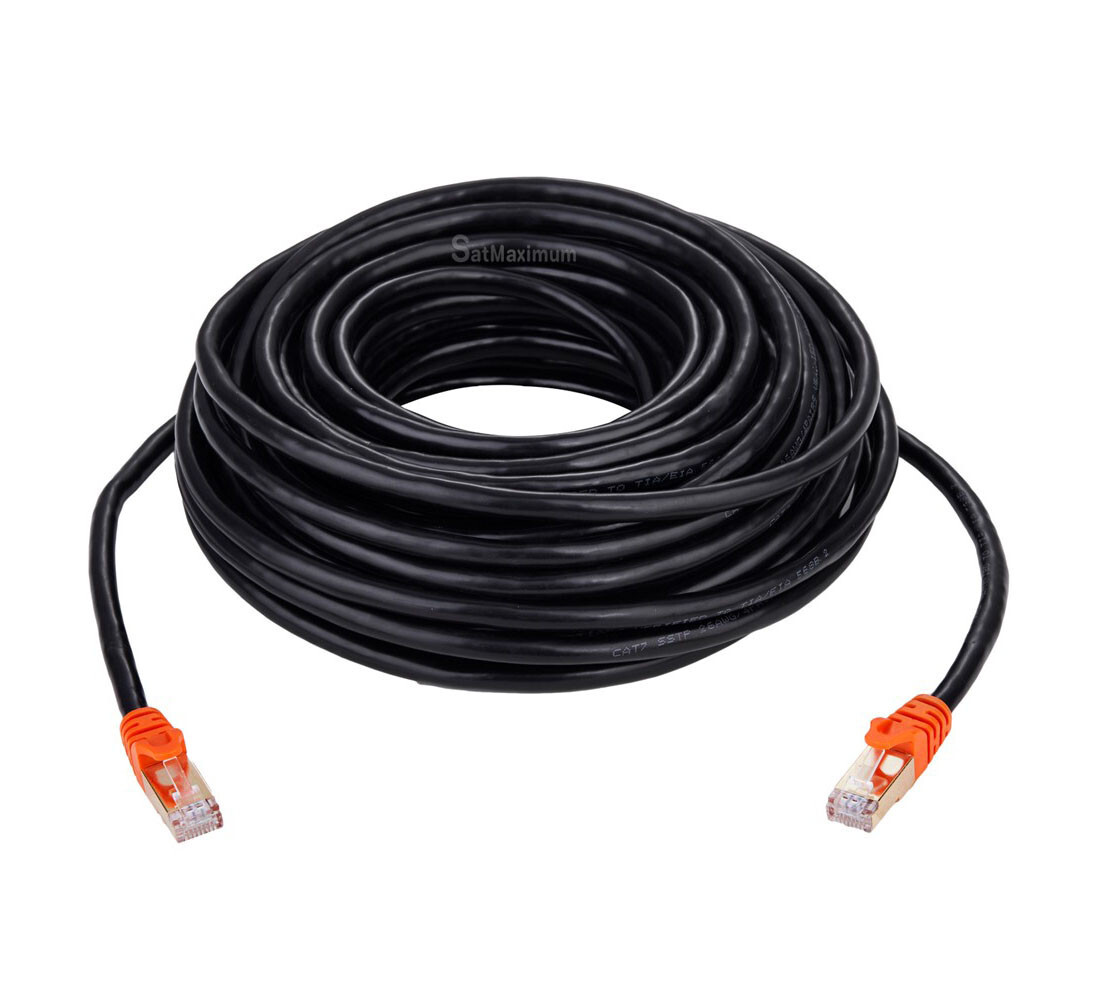 CAT7 50FT SFTP Outdoor Ethernet Patch Cable 26AWG 600MHz Copper LAN Network Cord