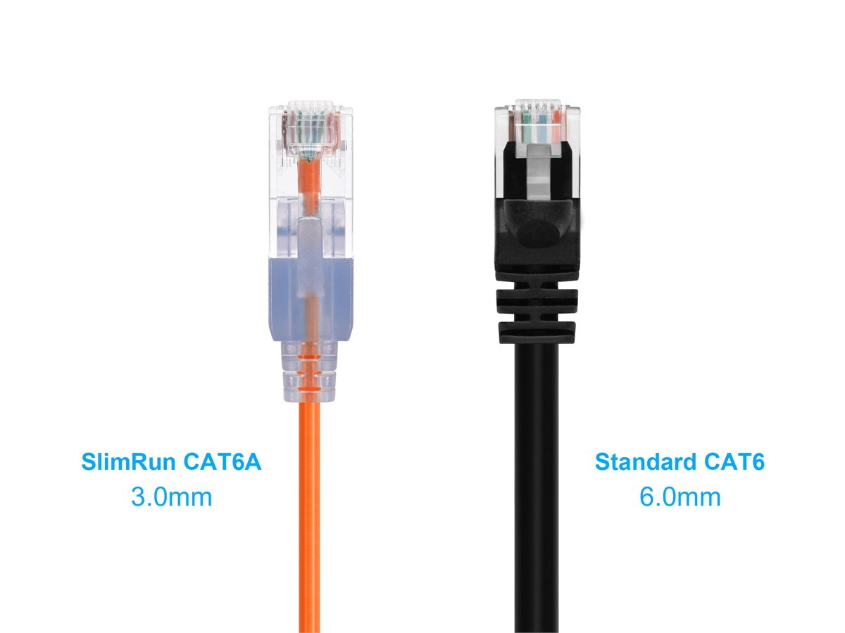Monoprice Cat6A Ethernet Patch Cable – 3 feet Orange | Snagless RJ45 550Mhz UTP