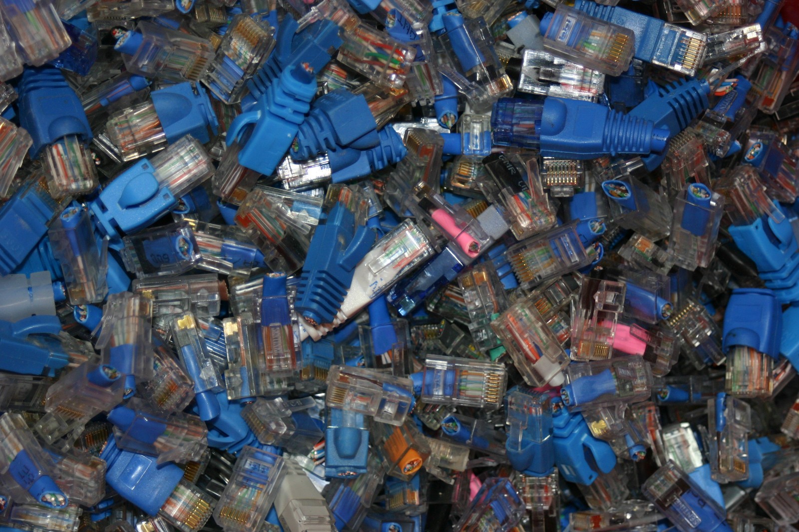 Gold scrap RJ45 network data connectors 15 pounds used electronics