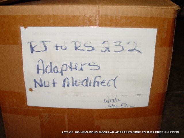 LOT OF 100 NEW ROHS MODULAR ADAPTERS DB9F TO RJ12 FREE SHIPPING