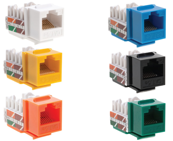 Keystone Jack Cat5e Network Ethernet 8P8C RJ45 110 Punch down Lot Pack Cat5 Plug