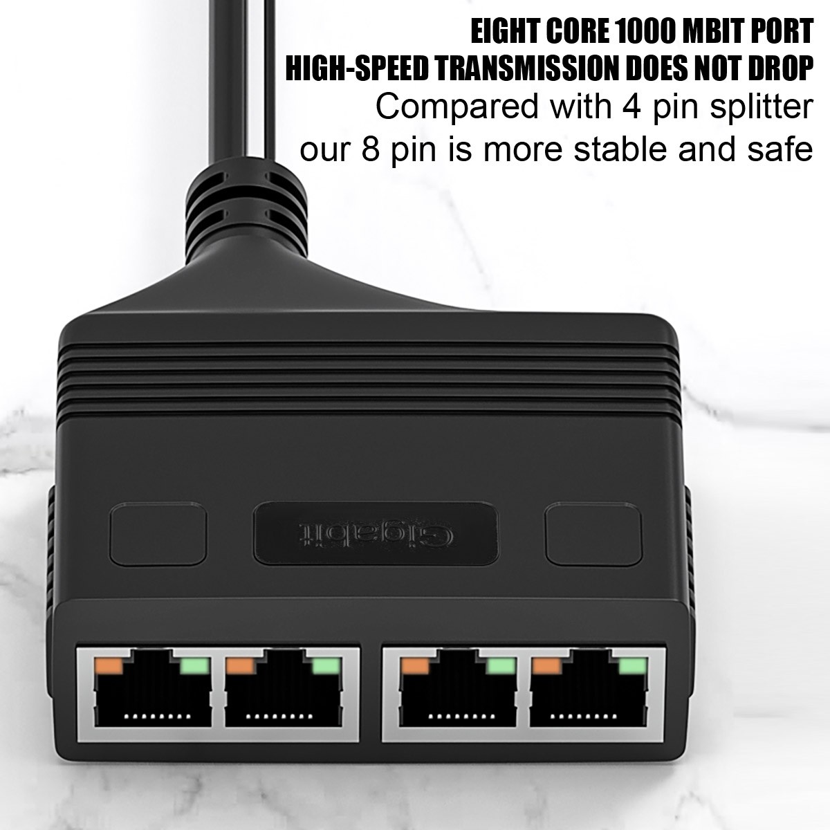 New 1 in 4 1000Mbps Ethernet Splitter Adapter RJ45 Cable LAN Network Internet