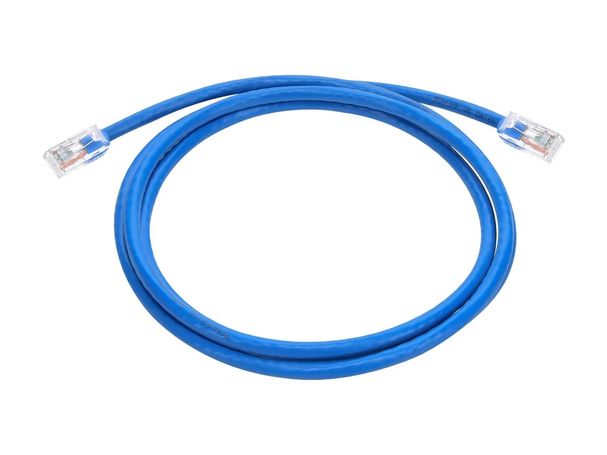Monoprice Cat6A Component Level Patch Cable 5 Feet Blue UTP 24AWG 500MHz RJ45