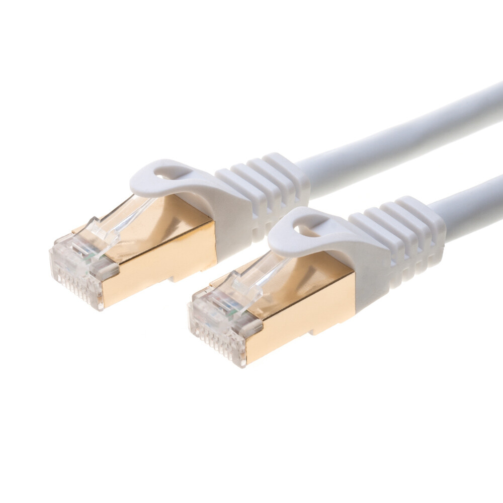 Cat7 S/FTP Ethernet Patch Cable High-Speed 600MHz White 6FT- 25FT Multi Pack LOT