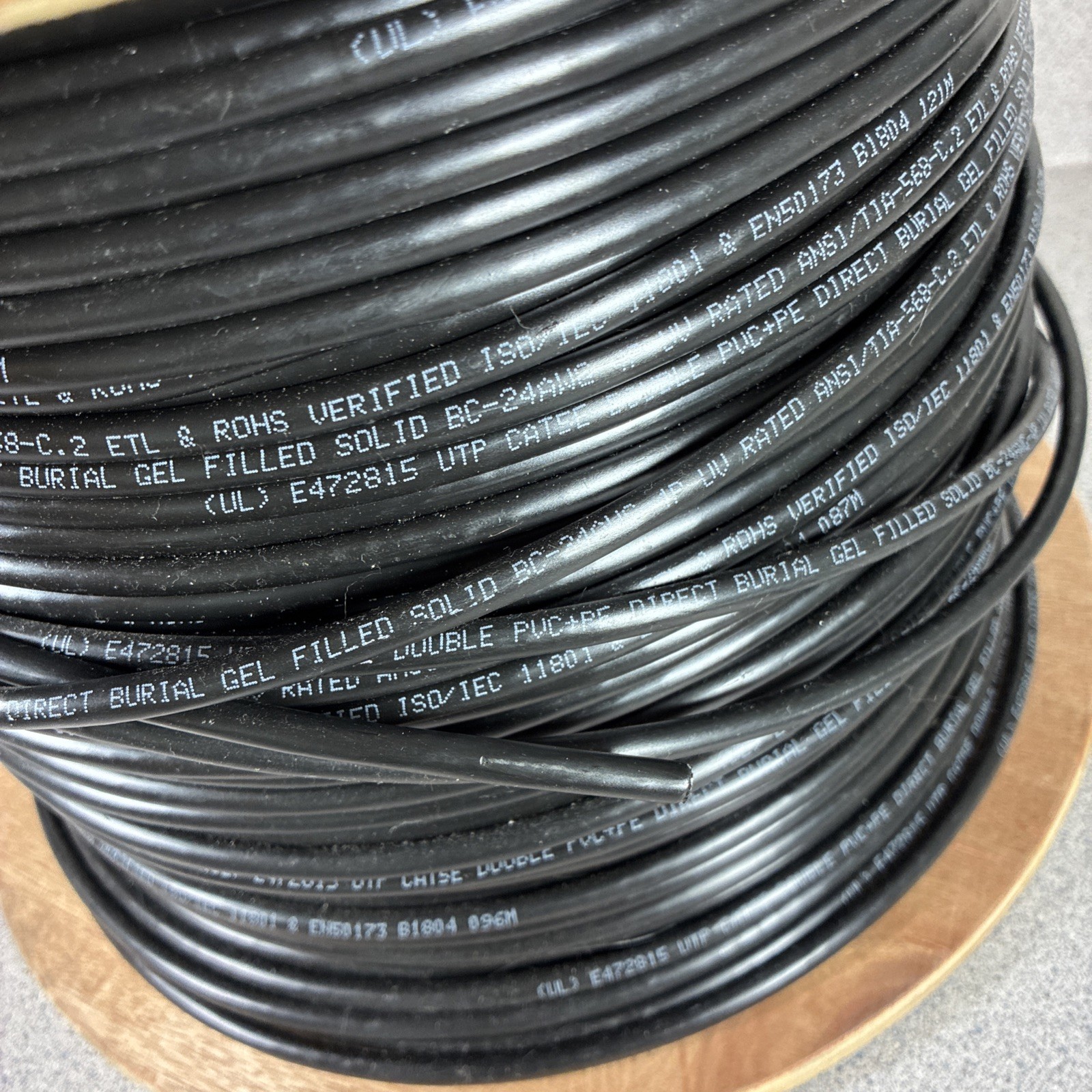 Outdoor Direct Burial dry Gel Tape cat5 cat5e BC-24AWG-4P Spool PROCAT5GELX Wire