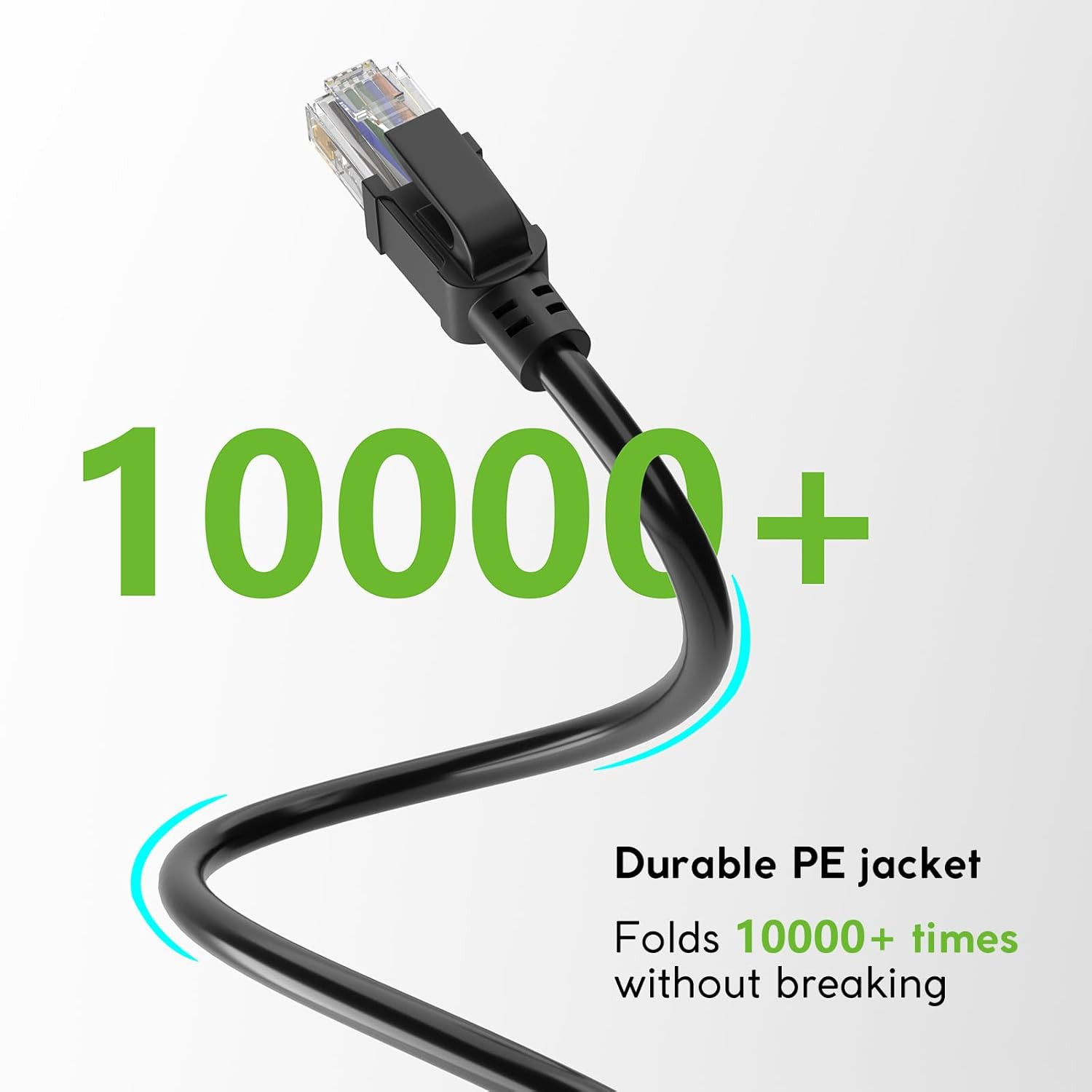 Cat6 Ethernet Cable 100FT, Outdoor Direct Burial Cat 6 Cable 24AWG High