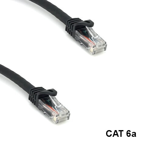 KNTK Black 6ft Cat6a UTP Patch Cable 24AWG Panel Router Ethernet RJ45 Network