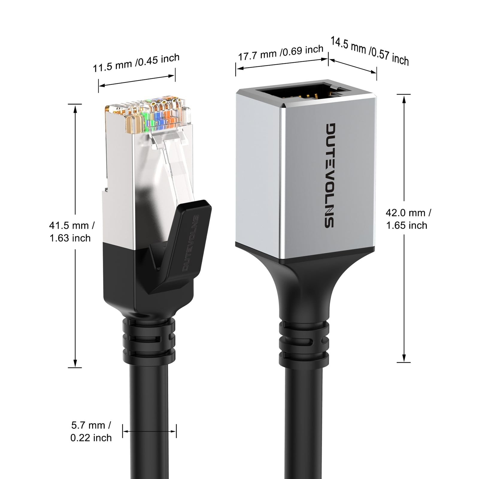 Cat 6 Ethernet Extension Cable 10 Feet Male to Female RJ45 Extender Cord