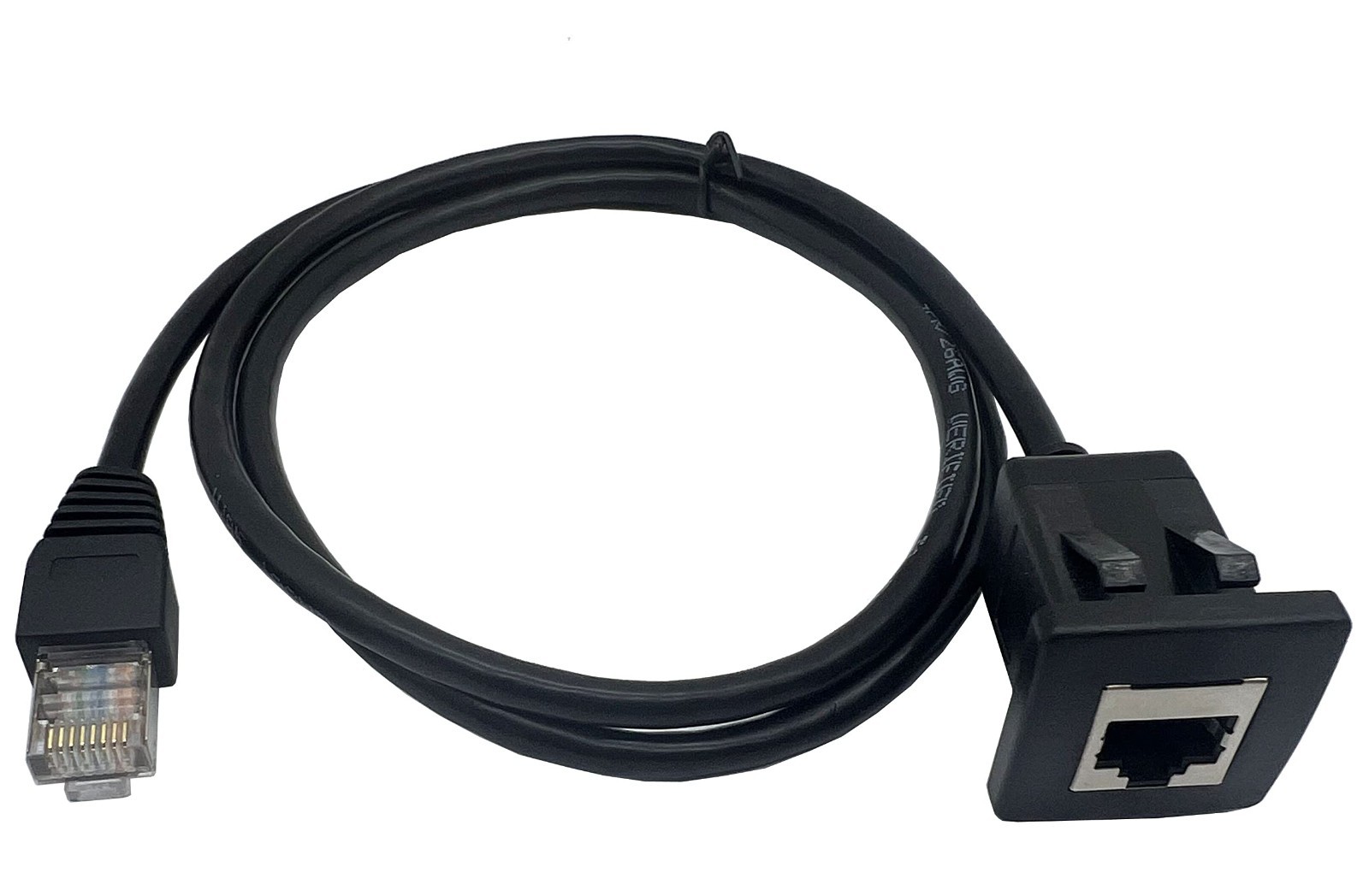 Shielded Cat5e RJ45 Flush Mount Ethernet Cable, Male to Female Extension 1M/3Ft