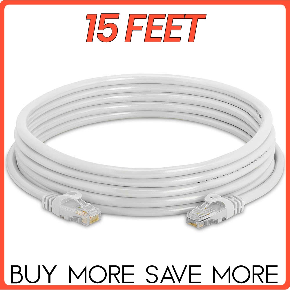 CAT6 Ethernet LAN Network RJ45 Patch Cable Internet Cord White 1.5FT- 100FT LOT