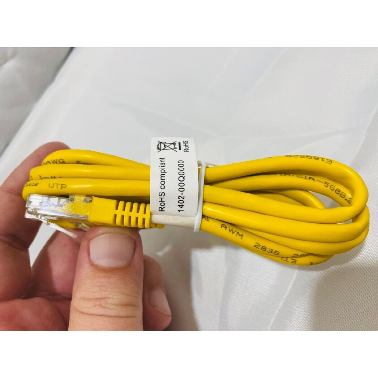 Ethernet Cable 4 Foot Length Yellow Patch Cable Male to Male Lucent-O Systimax