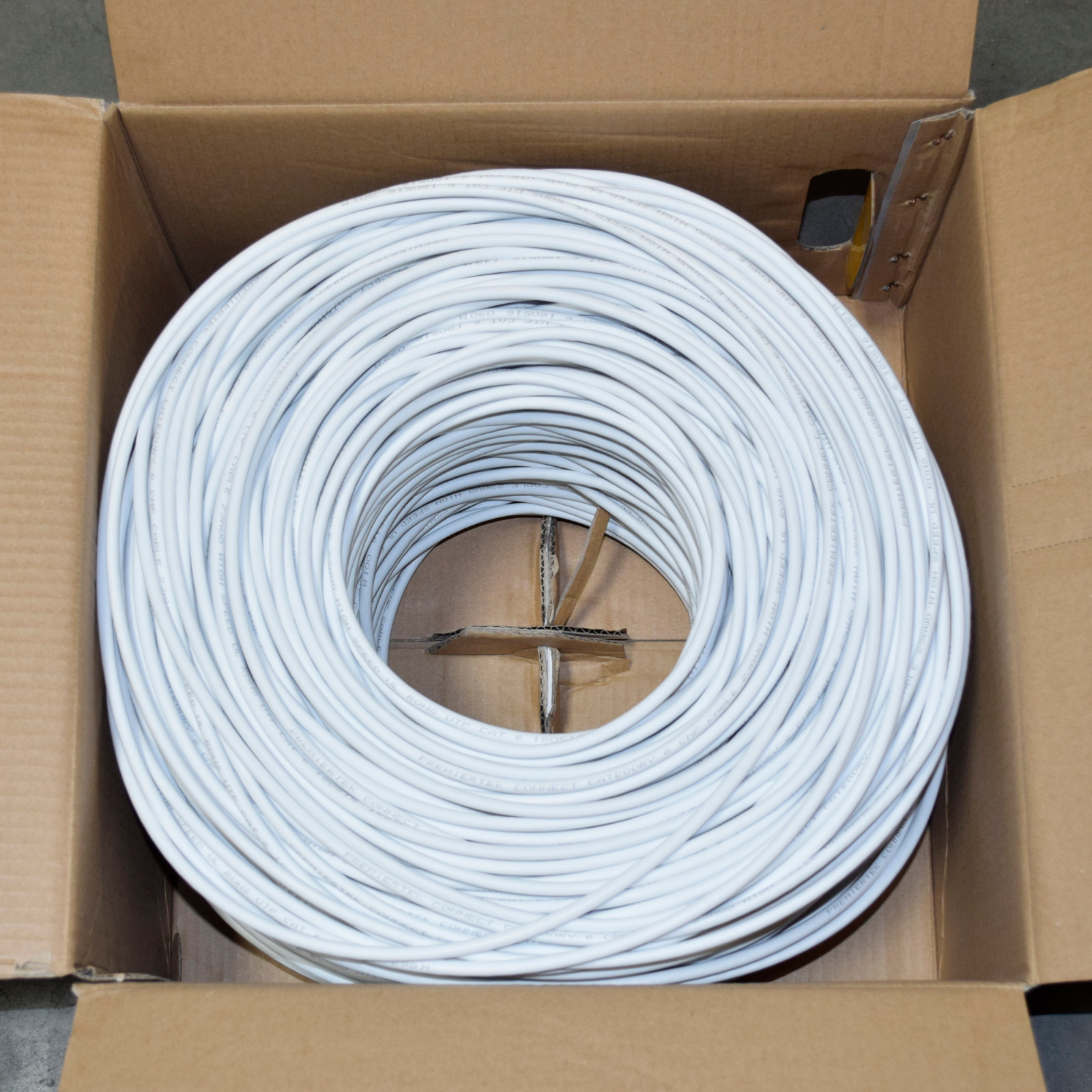 Bulk 1000ft Cat6 Plenum CMP 550 Mhz UTP Ethernet LAN Cable LSZH NEW White