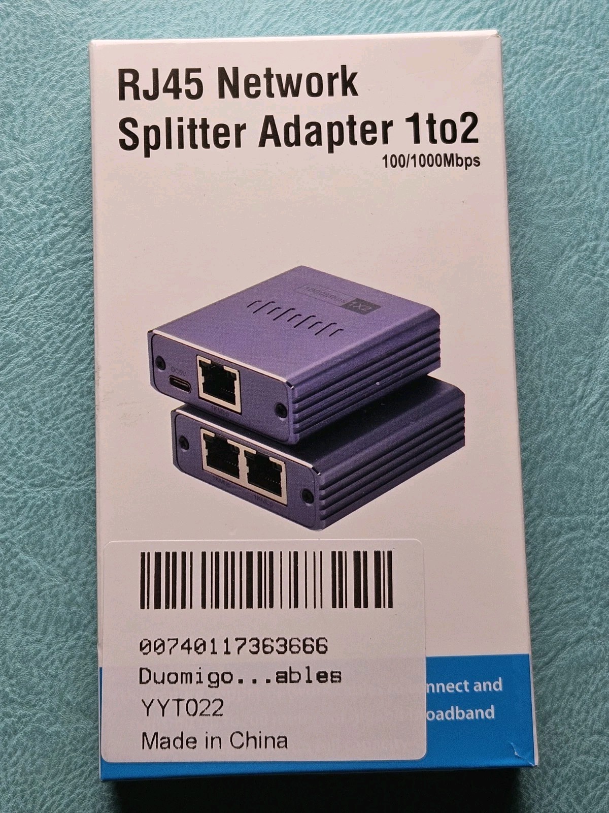 RJ45 Gigabit Ethernet Splitter 1000Mbps LAN Network Internet 1 to 2 Out Adapter