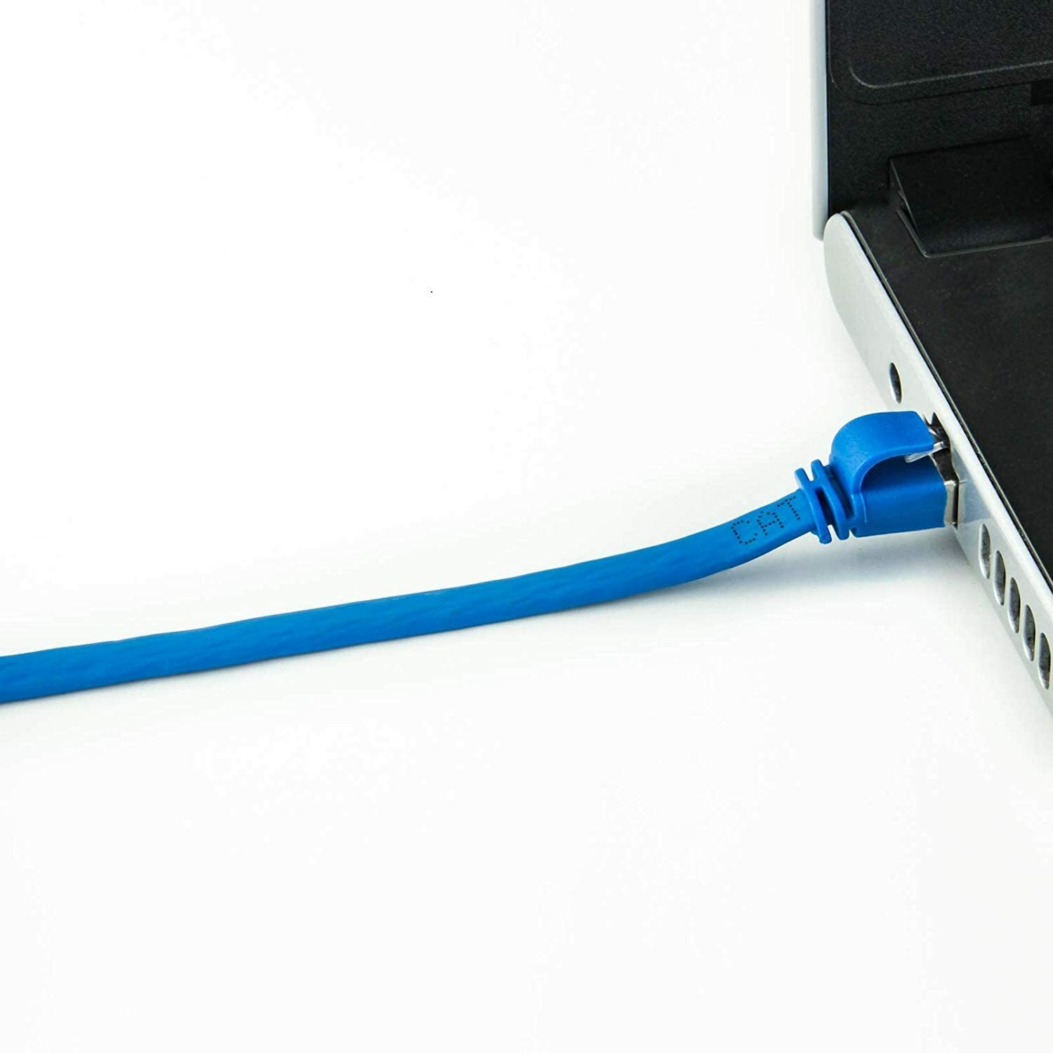 CAT7 S/FTP Bare Copper Ethernet Cable 600Mhz CM Flat Patch Cord ETL Listed 25ft