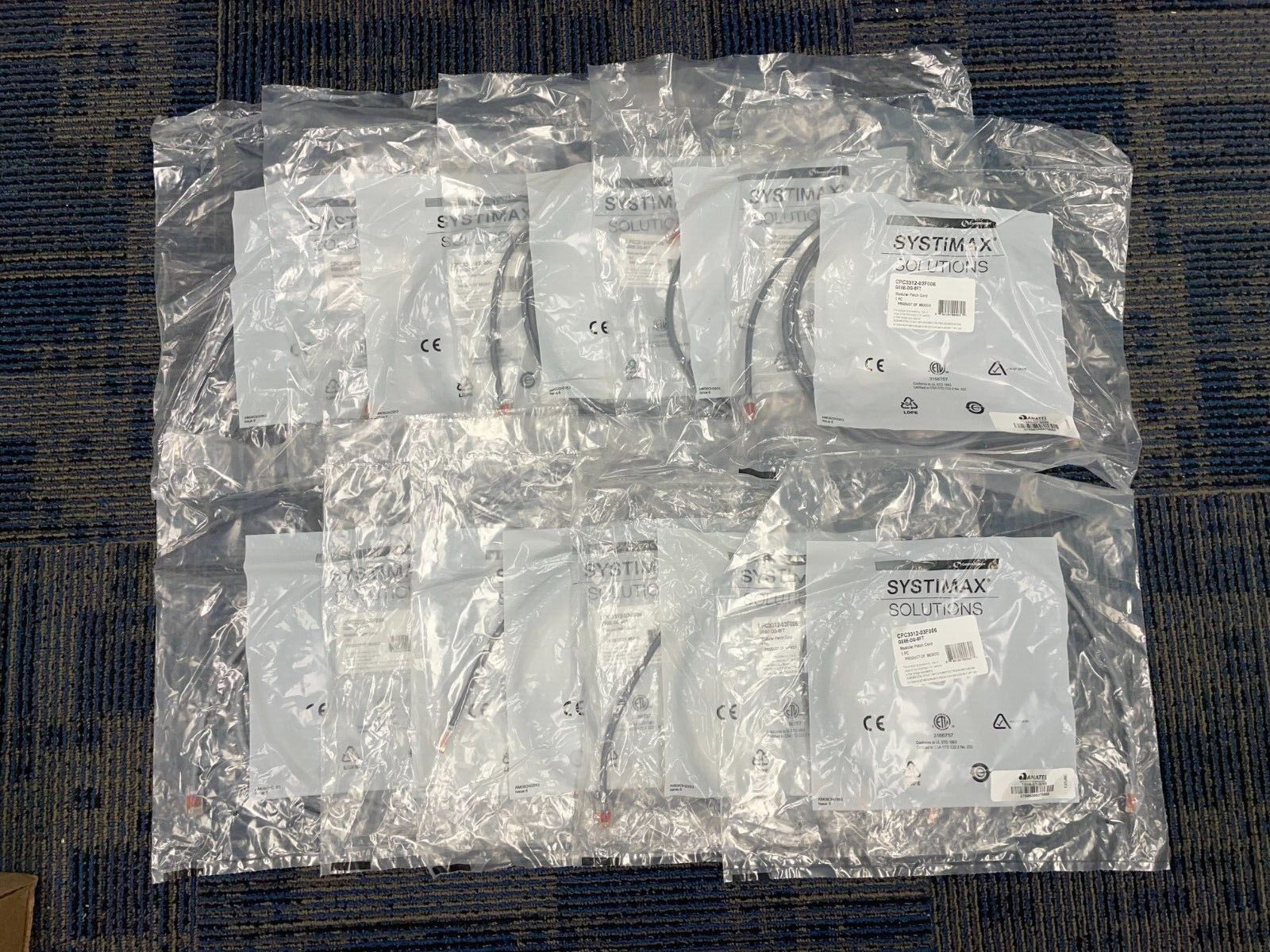 New CommScope Systimax Cat 6 Patch Cable 6ft Dark Gray, GS8E-DG-6FT (Lot of 10)