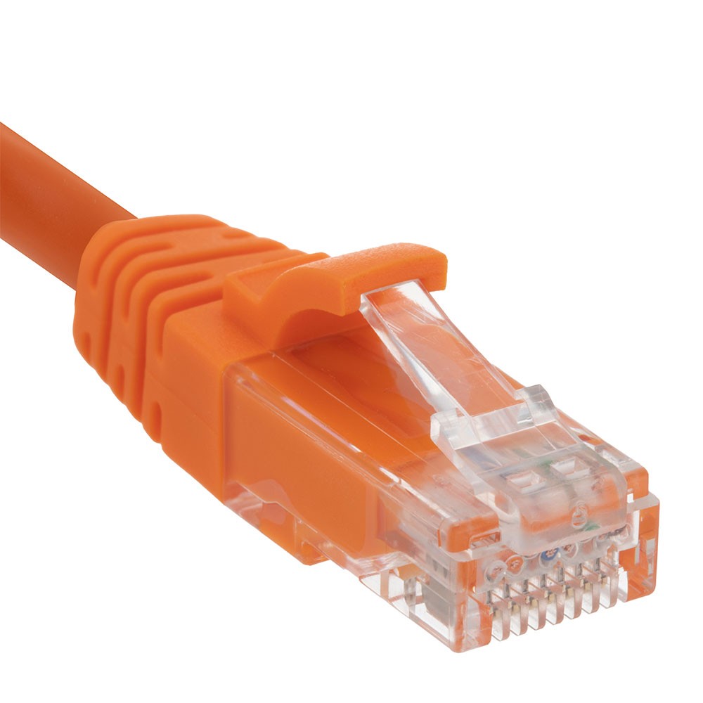 Ethernet Patch Cable CAT6A, UTP, 24AWG, 7 Ft, 10 pack, Orange
