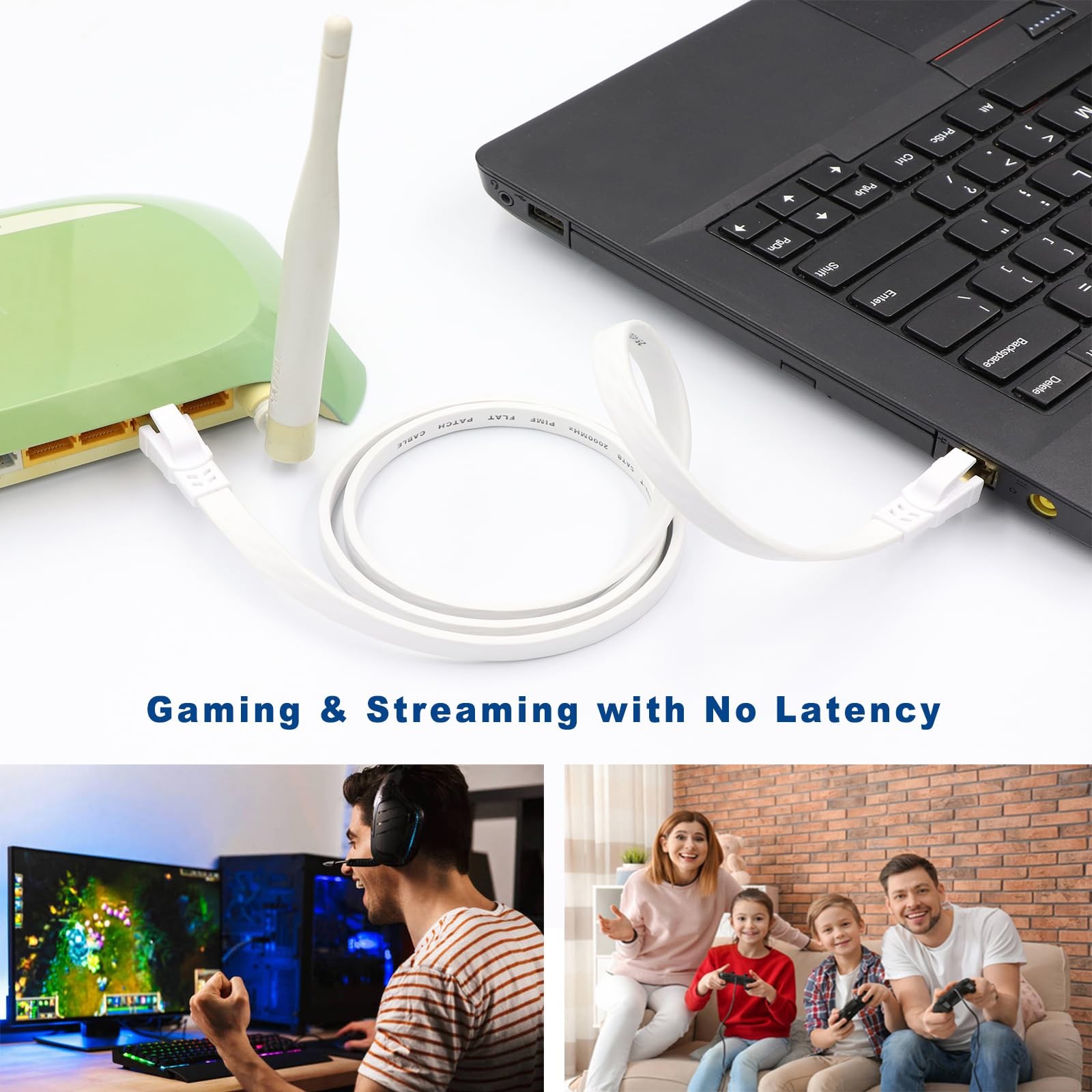 Cat8 Ethernet Cable 60FT, High Speed Outdoor&Indoor Cat8 LAN Network Cable 40Gbp