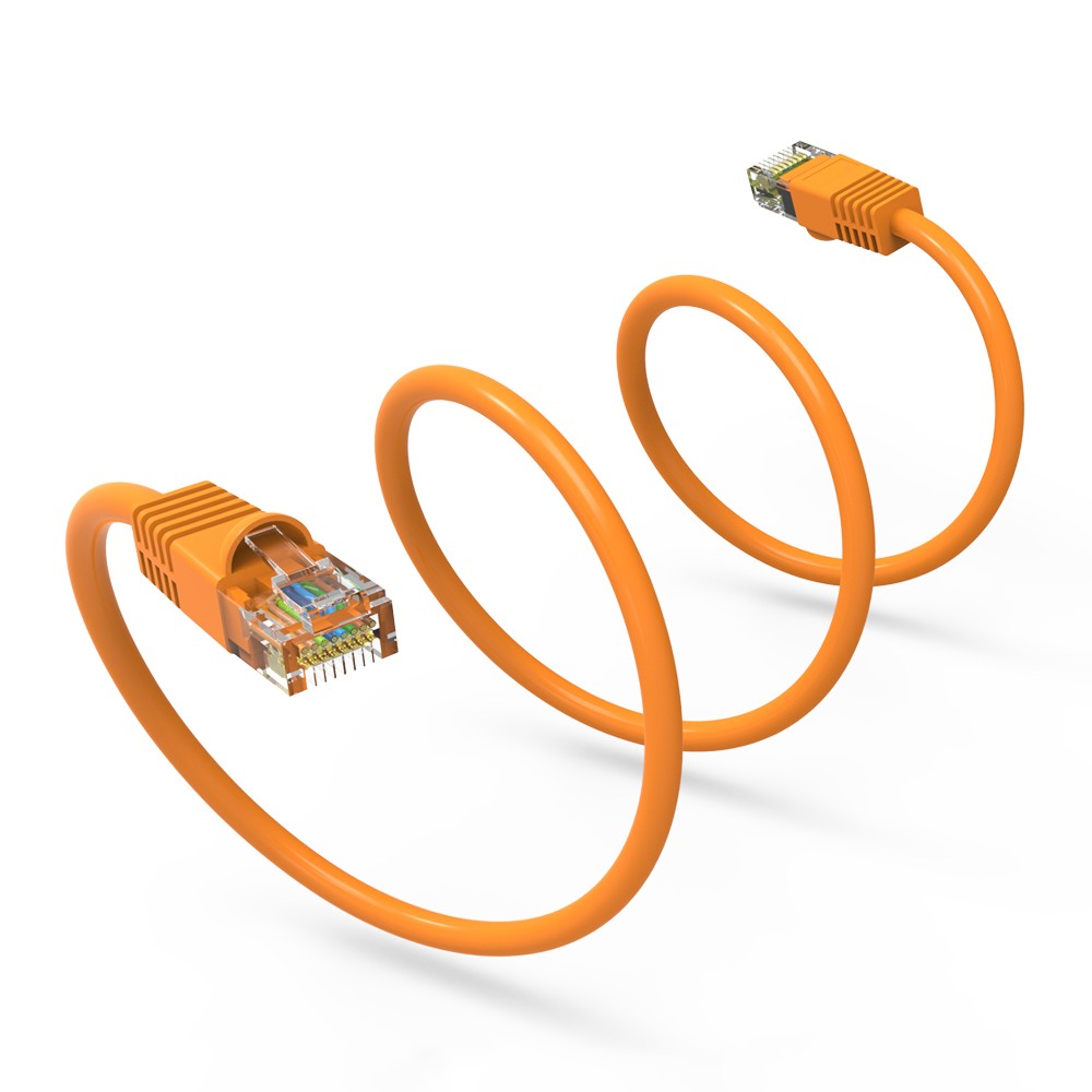 20 Pack of 1.5Ft CAT6 UTP Ethernet Network Booted Cable Orange