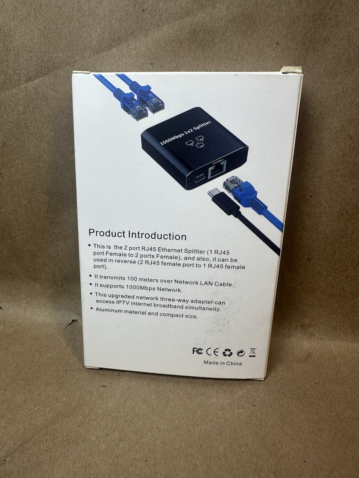RJ45 Gigabit Ethernet Splitter 1000Mbps LAN Network Internet 1 to 2 Out Adapter