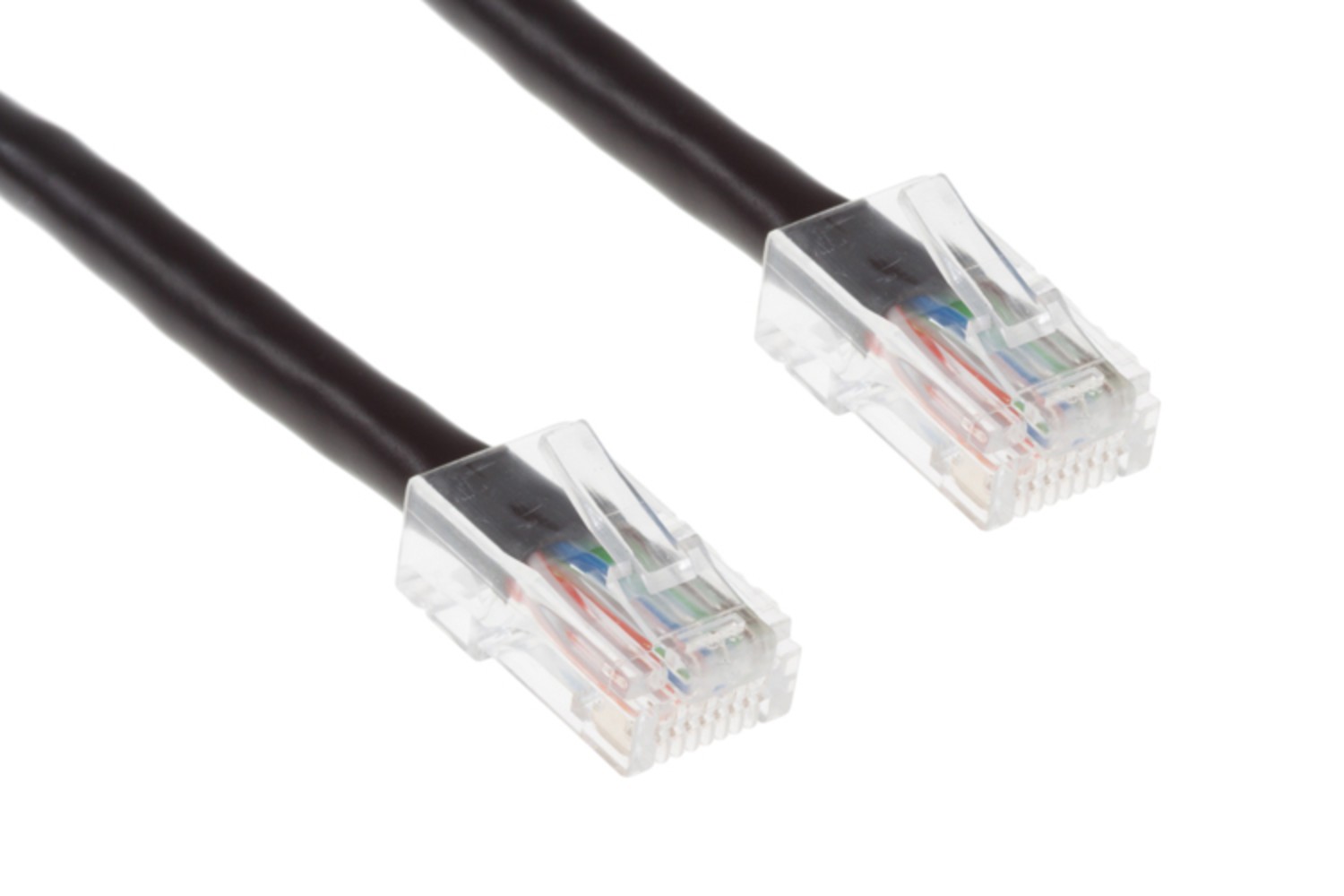 CAT6 Ethernet Patch Cable, Non-Booted, 2 Foot, Black – Lifetime Warranty