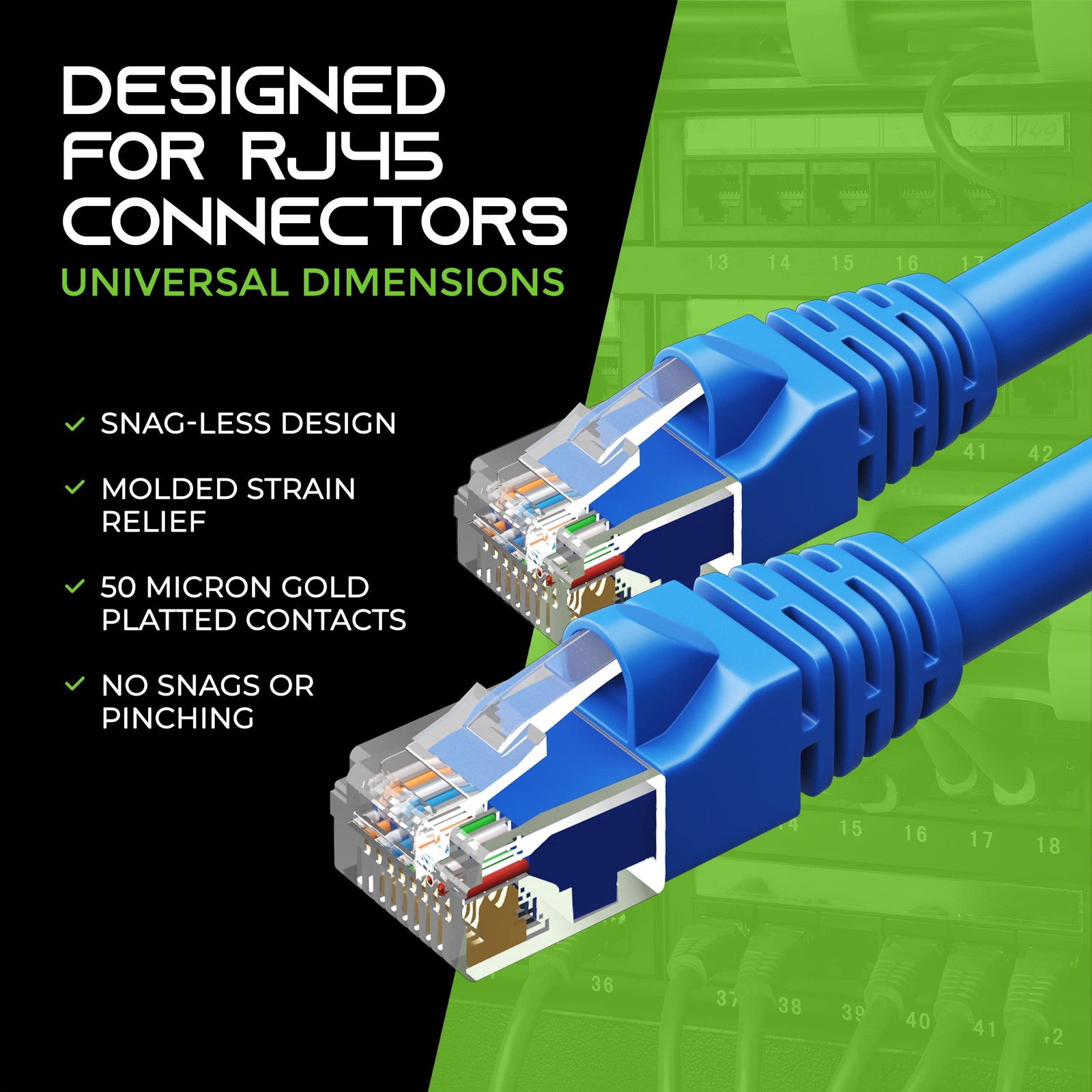 20 PCS Blue Cat5e Ethernet Patch Cable 5 Feet Snagless RJ45 LAN Network