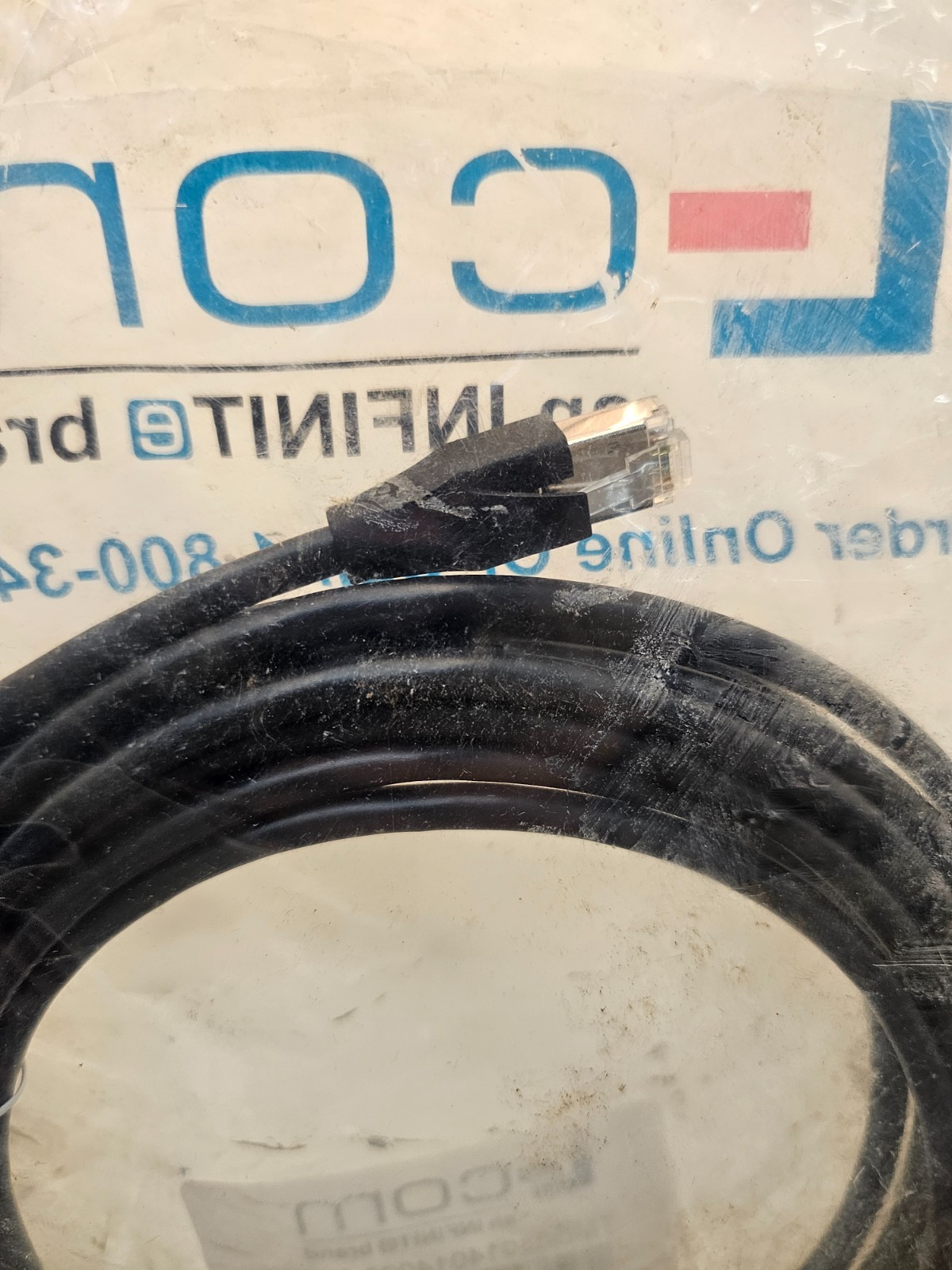L-Com TMD06014014020-018F Cable Assembly CAT5E RJ45 Male Plug to RJ45 Male Plug